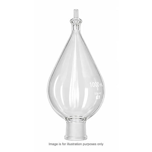 1000mL KIMAX Separatory Funnel Glass Pear Shape with PTFE Stopcock & Glass - Lab Flasks