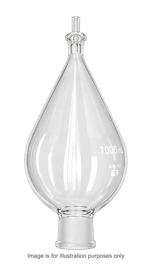 1000mL KIMAX Separatory Funnel Glass Pear Shape with PTFE Stopcock & Glass - Lab Flasks