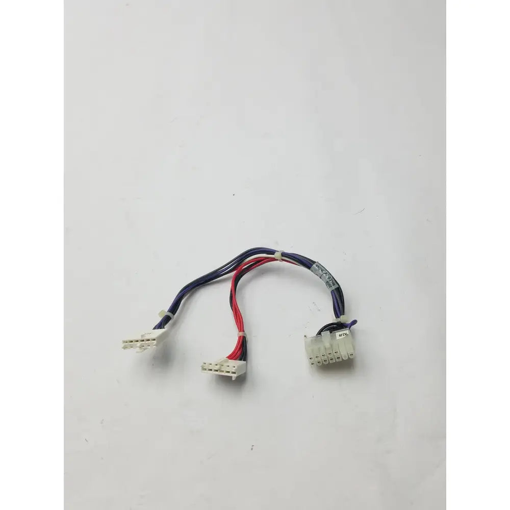 14 pin female to 2 wire connector cable harness with blue red and black insulated wires and three white connectors