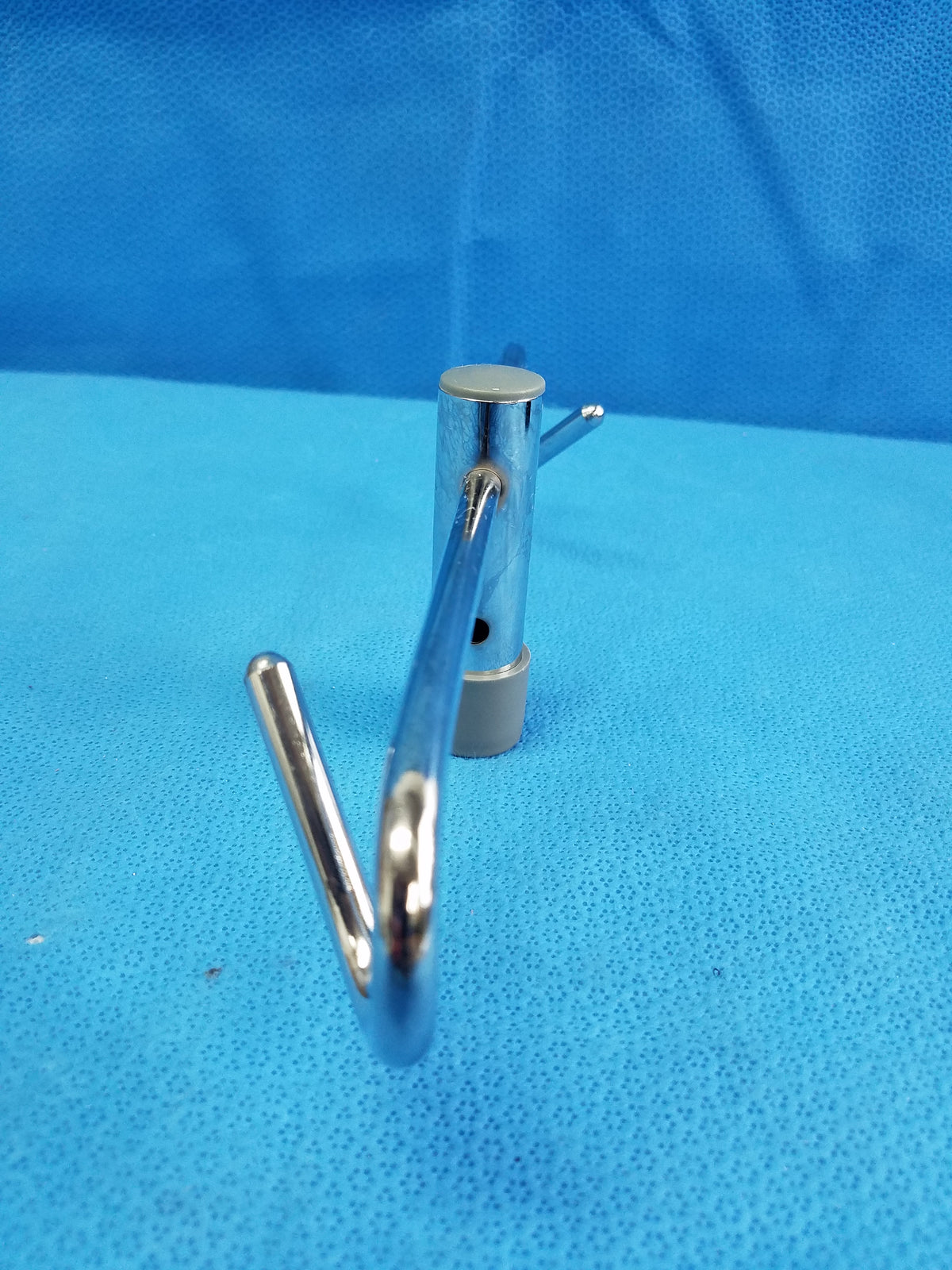 Chrome 2-Hook Top Attachment For Medical IV Drip Pole Stand Part