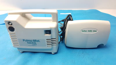 Lot of 2 Nidek Pulmo-Mist & Salter 8350-1 AIRE Elite Compressor Nebulizers