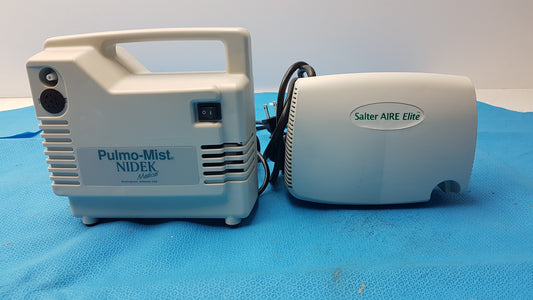 Lot of 2 Nidek Pulmo-Mist & Salter 8350-1 AIRE Elite Compressor Nebulizers