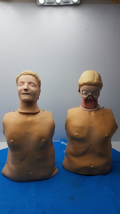 Lot of 2 Adult CPR Training Manikin Full Torso QCPR Electronic Dummy