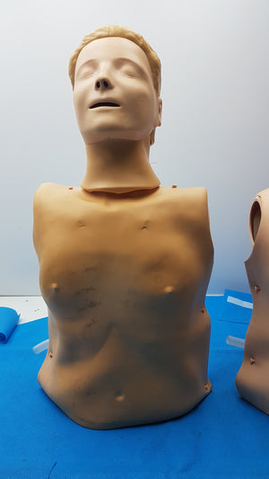 Lot of 2 Adult CPR Training Manikin Full Torso QCPR Electronic Dummy