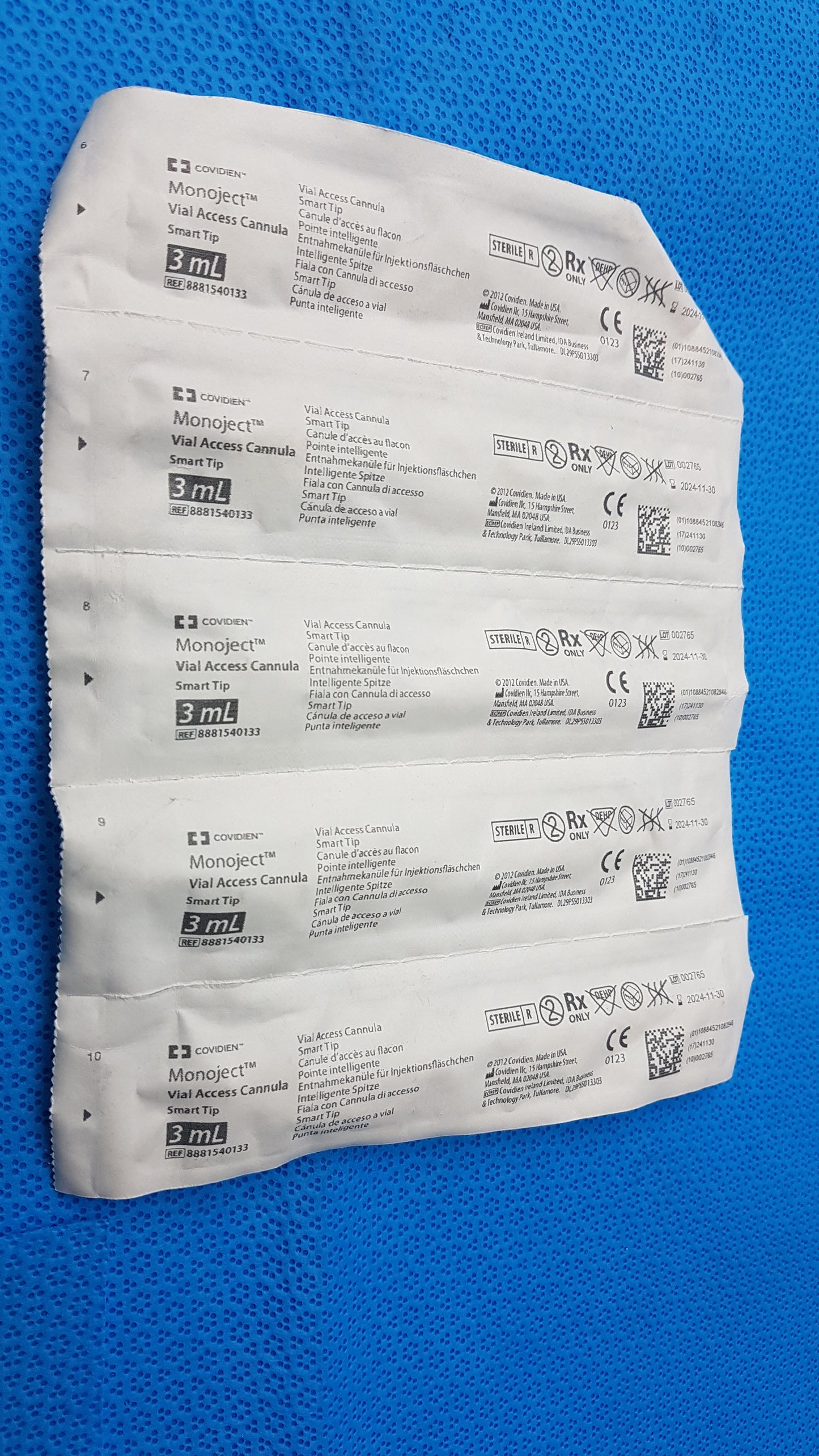 Lot of 50 Covidien Monoject 3mL Syringes Vial Access Cannula SmarTip Ref 8881540133