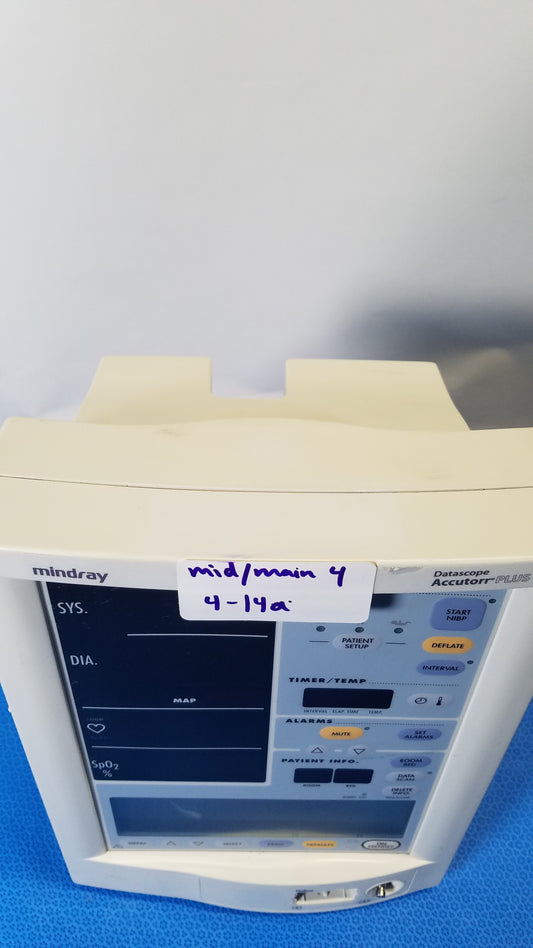 Mindray Datascope Accutorr Plus Vital Signs Monitor 0998-00-0444-93A