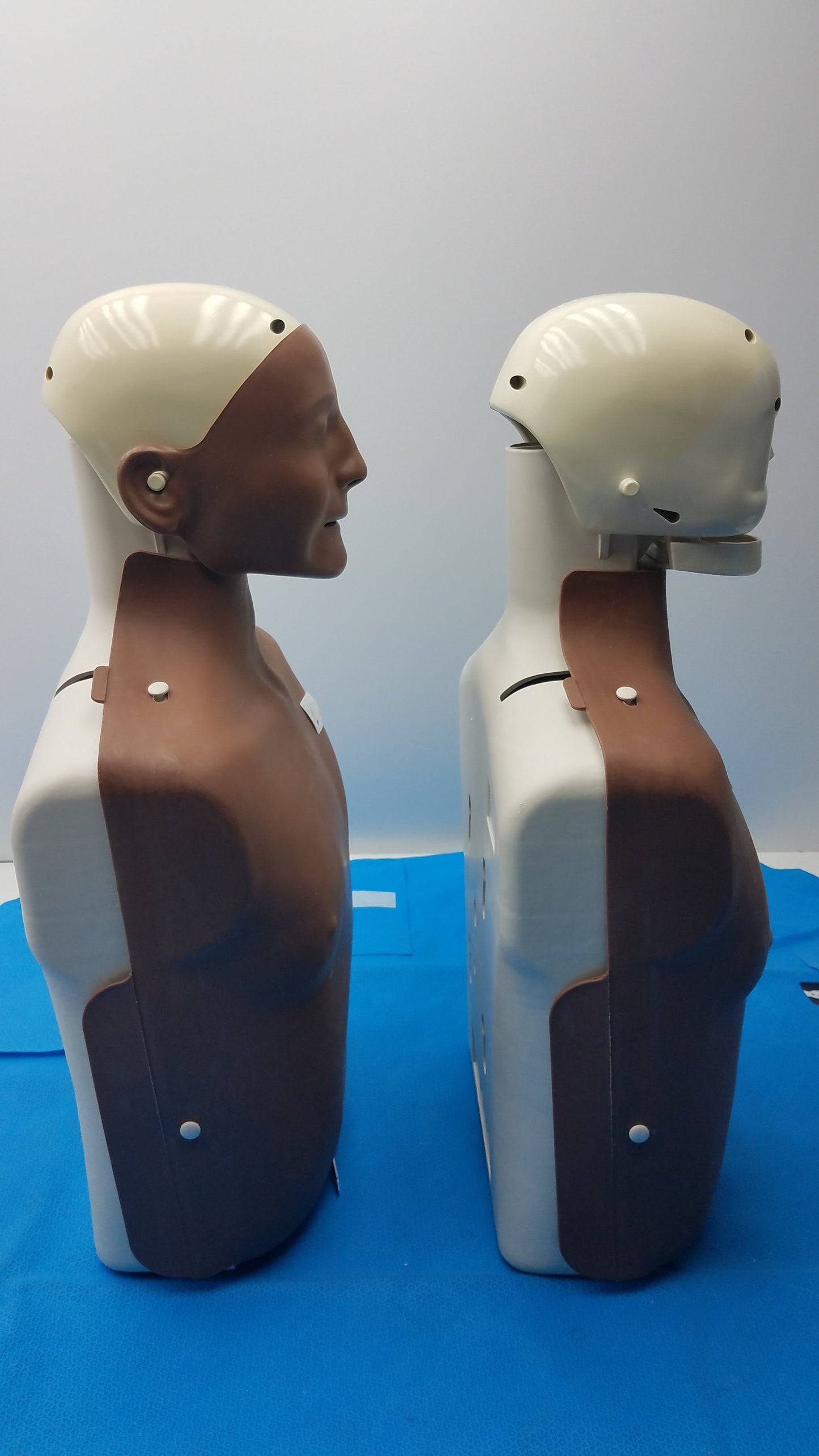 Lot of 2 Laerdal Little Anne CPR Manikins Dark Skin Torsos 1 Missing Face
