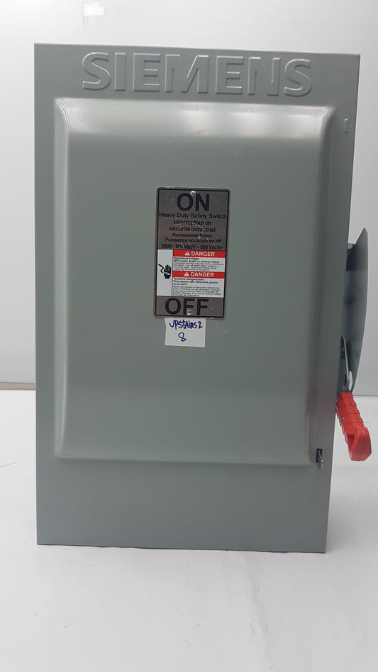 Siemens HNF364 200 Amp 3-Pole Non Fusible Industrial Heavy Duty Safety Switch 600V