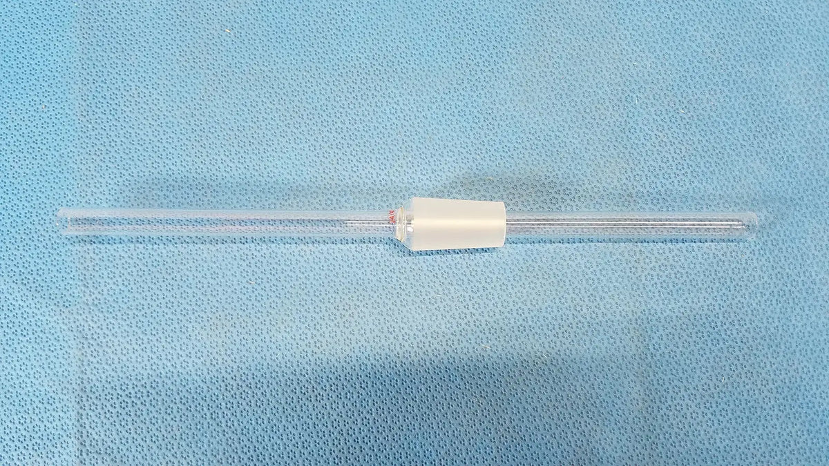 Clear glass iv catheter with white plastic hub for 24/40 inner joint glass vapor duct tube used in rotary evaporator labs