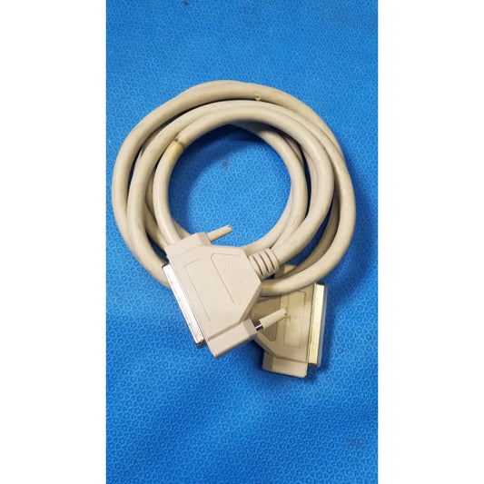 Beige coiled 37 pin male female connector scsi cable with two db-25 female connectors lot of 4