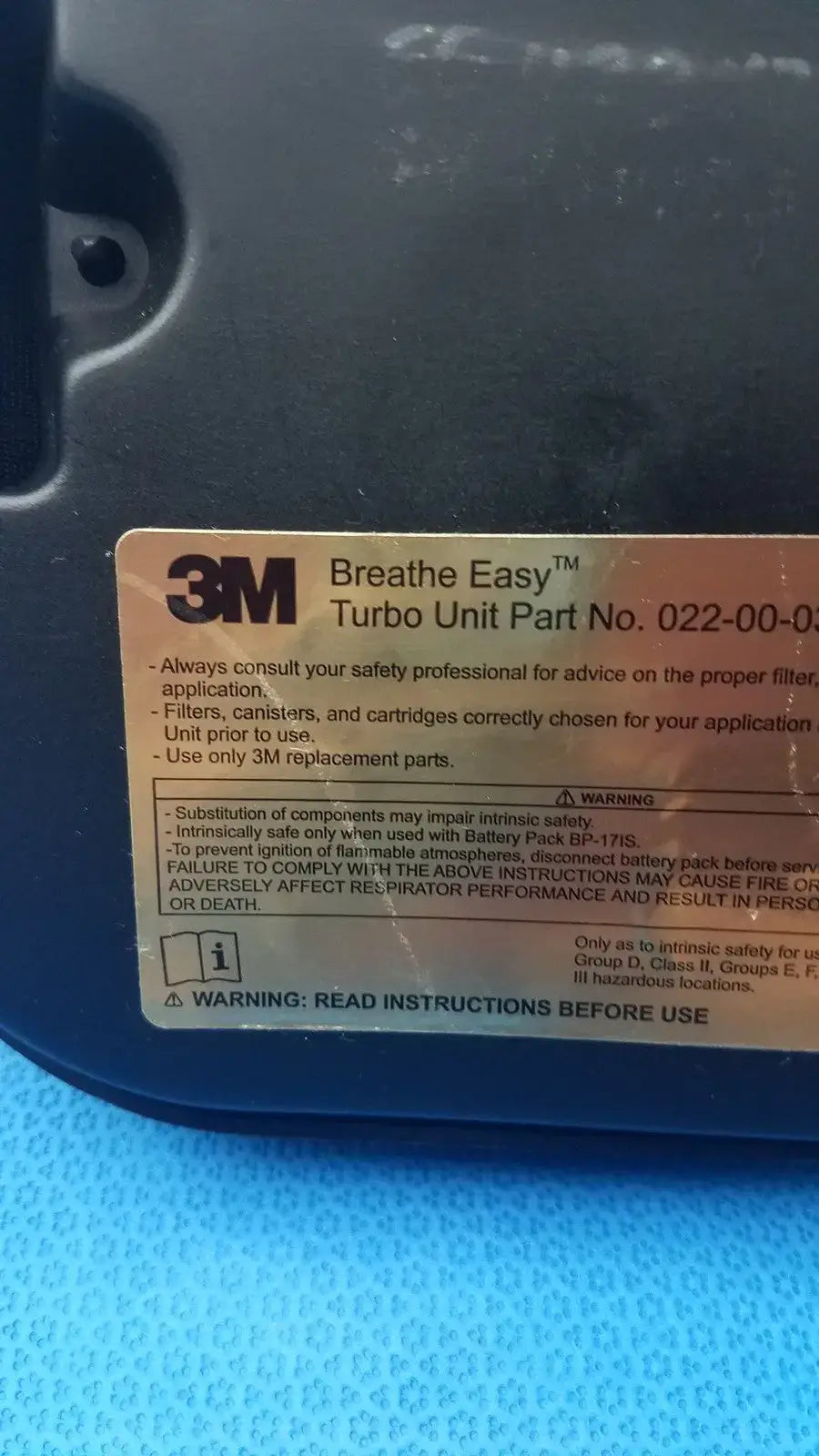 3M Breathe Easy Turbo Unit – Air Purifying Respirator Blower Assembly Air Purifying Respirator Blower Assembly, second-hand product photo 3