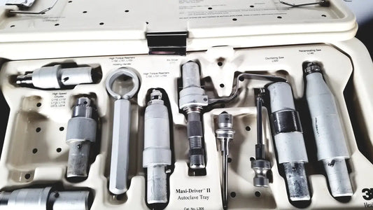 Reuse Medical 3M Maxi Driver II Autoclave Tray Air Powered Instruments Set With Case Surgical & Orthopedic Instruments, second-hand product photo 1
