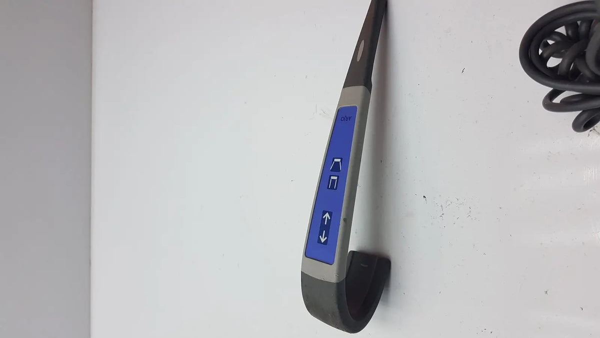 Black and gray ergonomic 4-button handset for arjo lift with blue directional arrow control panel patient lift parts