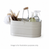 Powder-Coated Steel Utility Caddy with Wood Handle