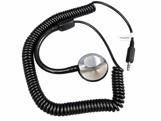Telephonic Stethoscope Diaphragm Drum Piece With Coiled Audio Cable