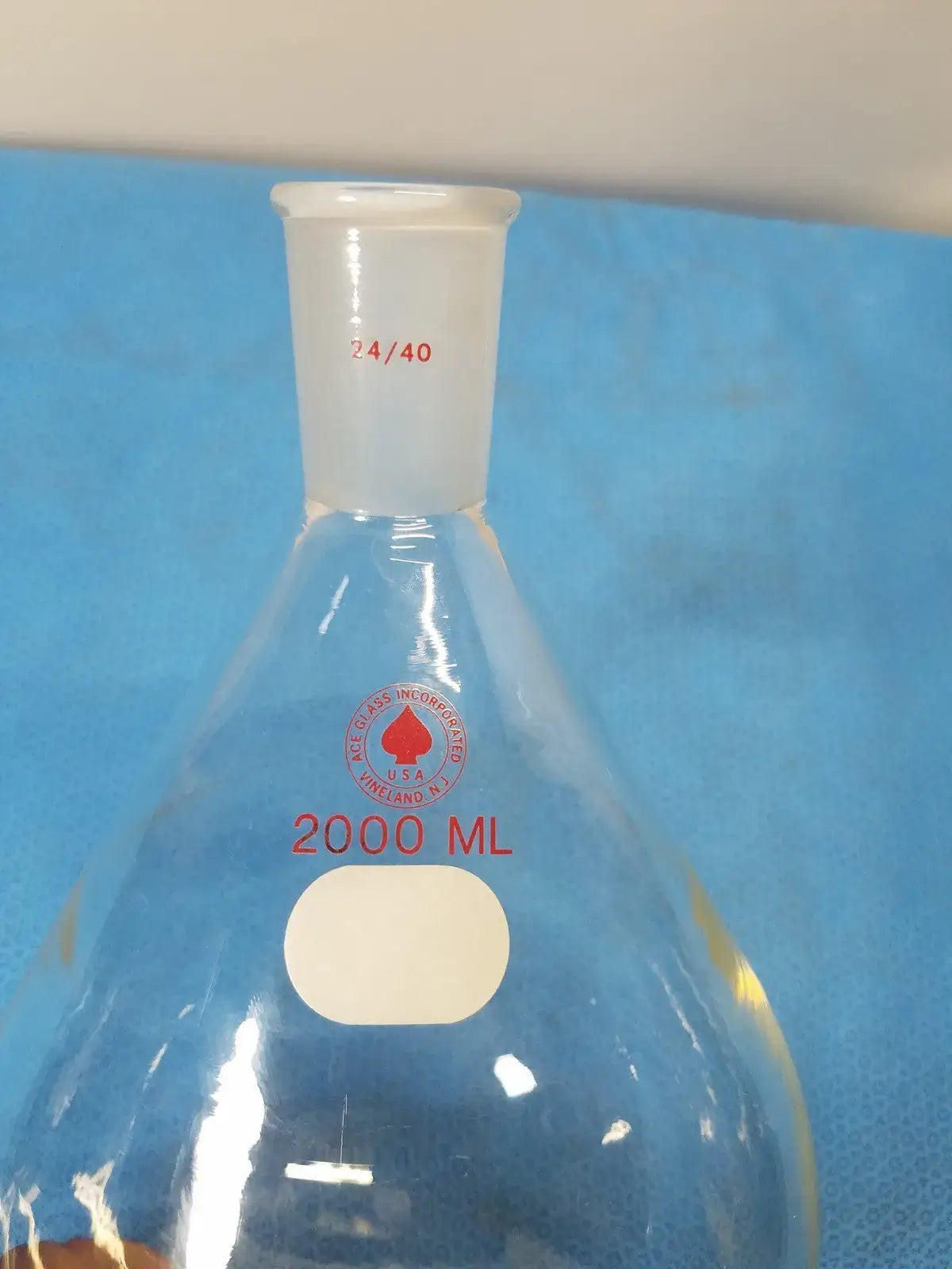 Ace Glass 2000 mL Heavy Wall Rotary Evaporating Recovery Flask – Borosilicate Rotary Evaporating Recovery Flask, second-hand product photo 5