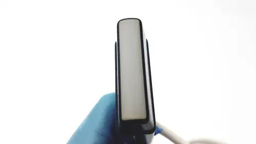 Black-framed usb flash drive with white rectangular body for Acuson L7384 linear array ultrasound transducer probe