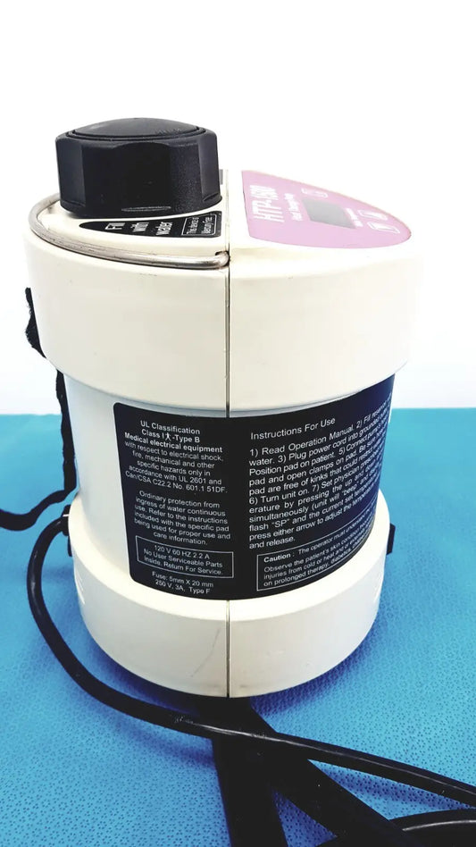 Adroit HTP-1500 white heat therapy pump with black knob and pink label for portable hot cold therapy use