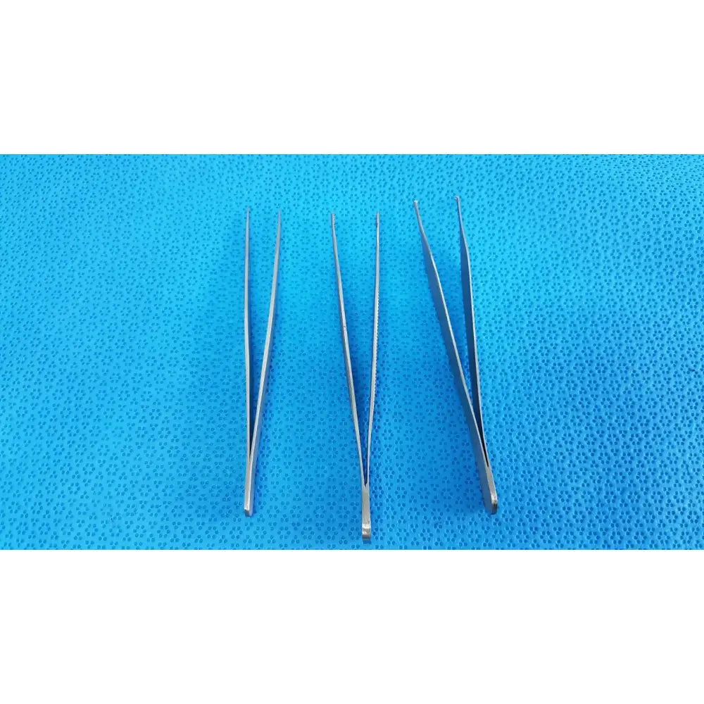 Reuse Medical Adson Kocher Rat Tooth & Fine Straight Jeweler Forceps – lot of 3 Forceps, Hemostats & Needle Holders, second-hand product photo 1