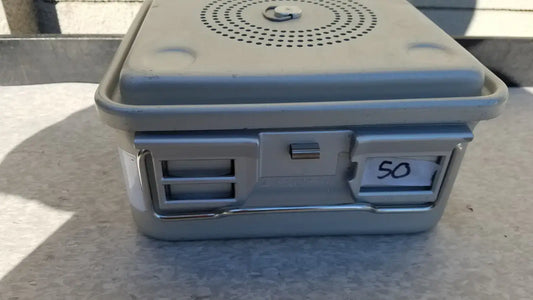 Reuse Medical Aesculap JK341 Half Size Sterilization Case With Lid Sterilization Trays & Cases, second-hand product photo 1