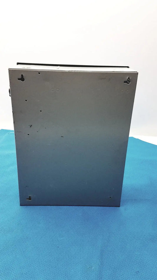 Gray metallic rectangular altronix smp5ctx high current power supply charger with four corner mounting holes