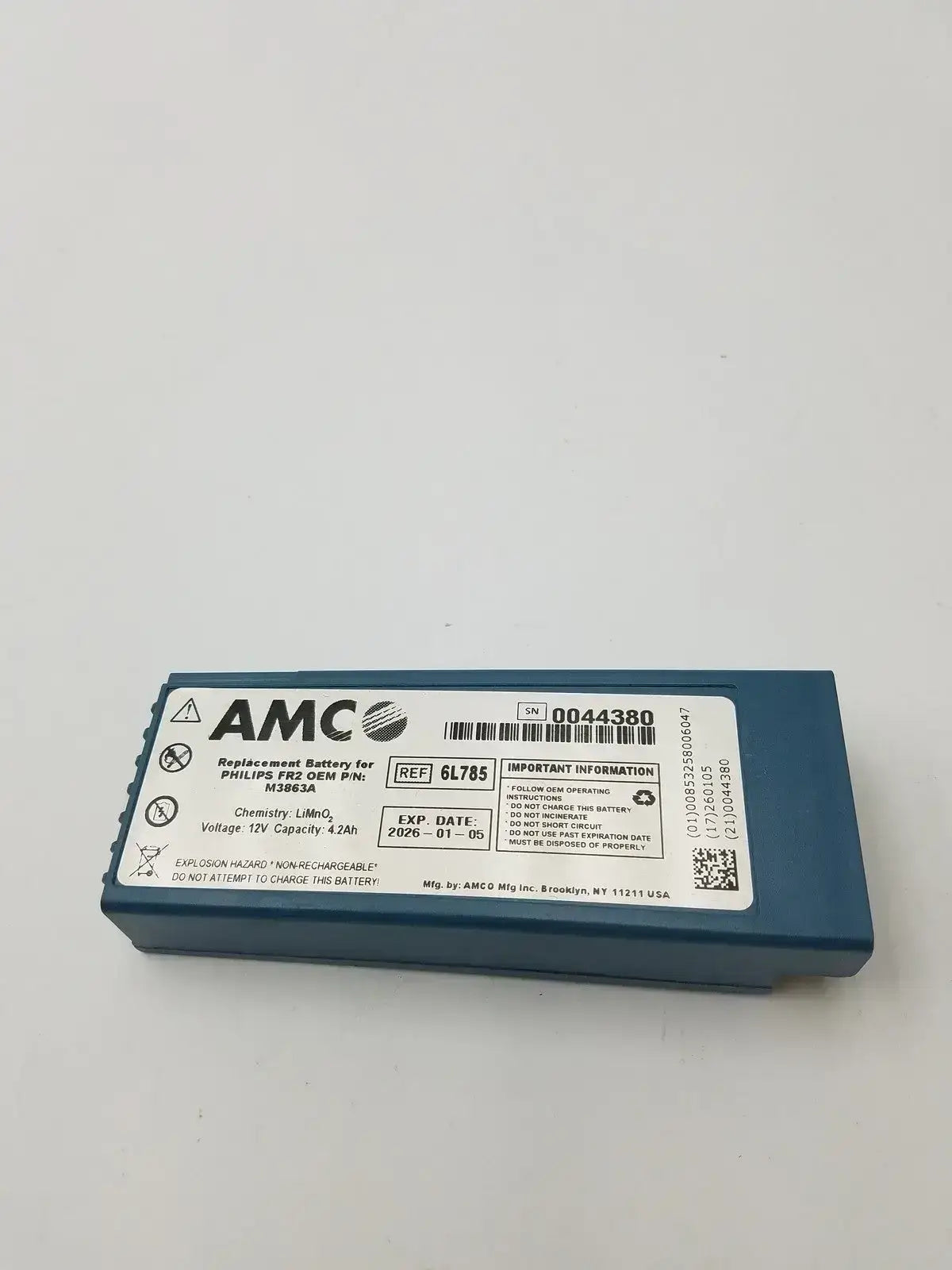 AMCO 6L785 Non-Rechargeable Replacement Battery AED Replacement Battery, second-hand product photo 7