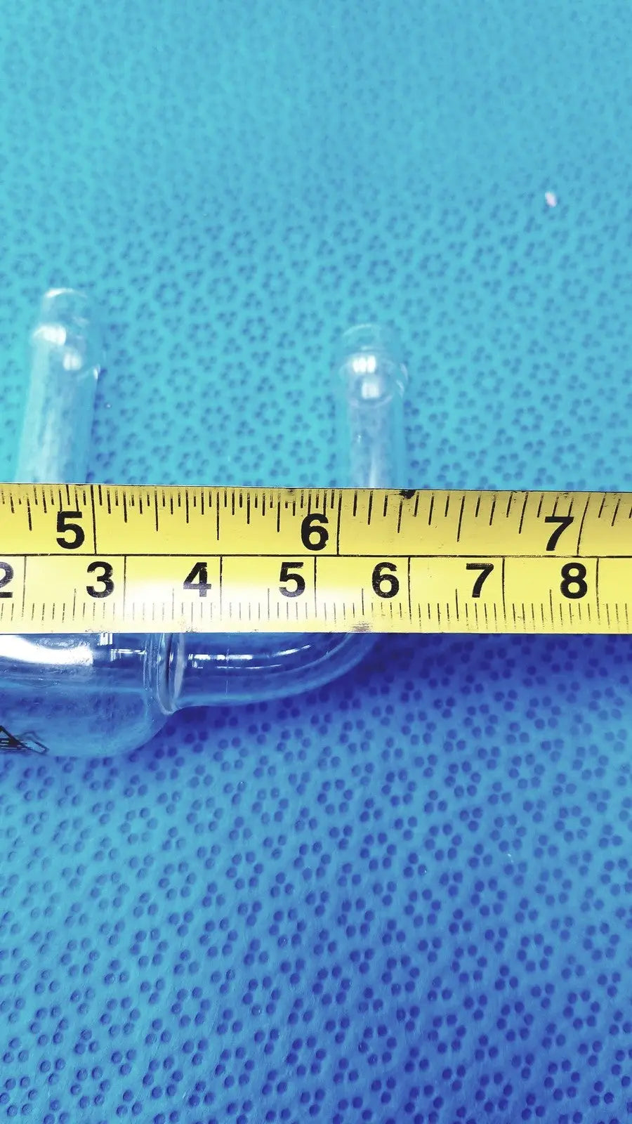 Clear aminco 250mm bent glass hose inlet adapter with rounded ends and 24/29 joint for vacuum lab use
