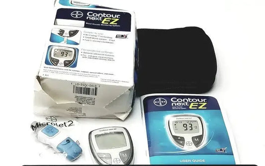 Reuse Medical Bayer Contour Next EZ Microlet 2 With Case Glucose Monitors, second-hand product photo 1