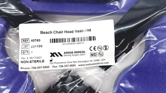 XODUS Medical Beach Chair Head Restraint 40763 Xodus One Size Fits Most Clip Strap Patient Positioning Head Restraint, second-hand product photo 2