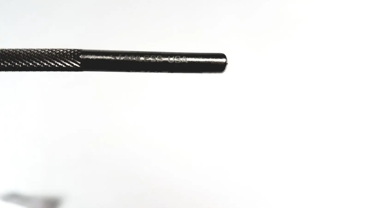 Black metal billeau flexible ear loop size 1 ent instrument with textured grip and engraved markings stainless steel usa made