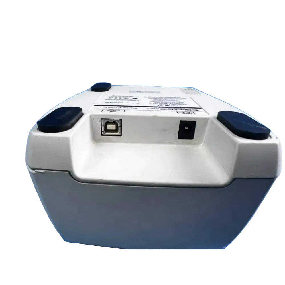 White and gray desktop thermal printer for bladderscan battery charger 0570-0193 with usb port and power input