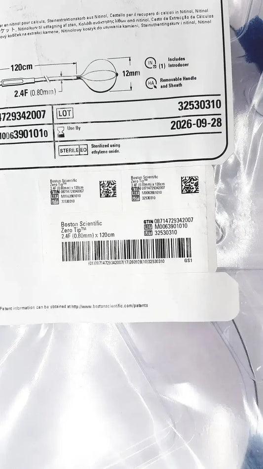 Boston Scientific Zero Tip Nitinol Retrieval Basket 2.4f X 120cm, Ref. M00639010 Nitinol Retrieval Basket, new product photo 2