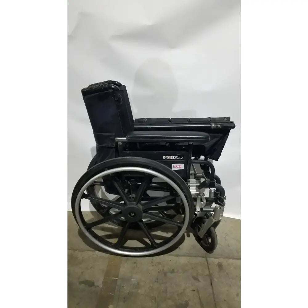 Reuse Medical Equipment Breezy Folding Manual Wheelchair - Lightweight Black Padded Comfort Seat Wheelchairs, second-hand product photo 24