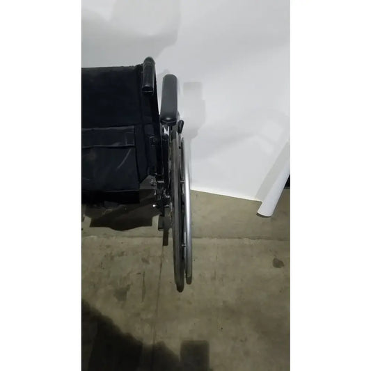 Reuse Medical Equipment Breezy Folding Manual Wheelchair - Lightweight Black Padded Comfort Seat Wheelchairs, second-hand product photo 2
