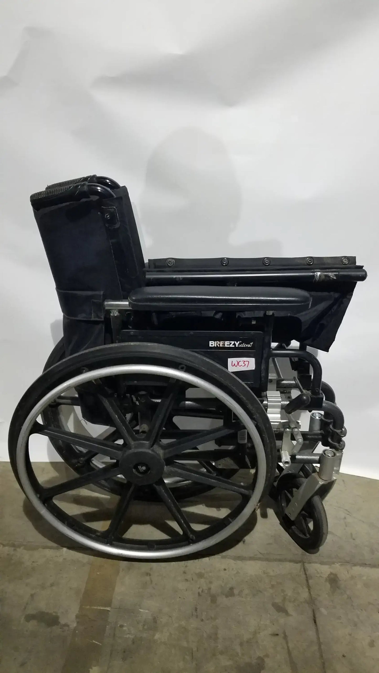 Reuse Medical Equipment Breezy Folding Manual Wheelchair - Lightweight Black Padded Comfort Seat Wheelchairs, second-hand product photo 24
