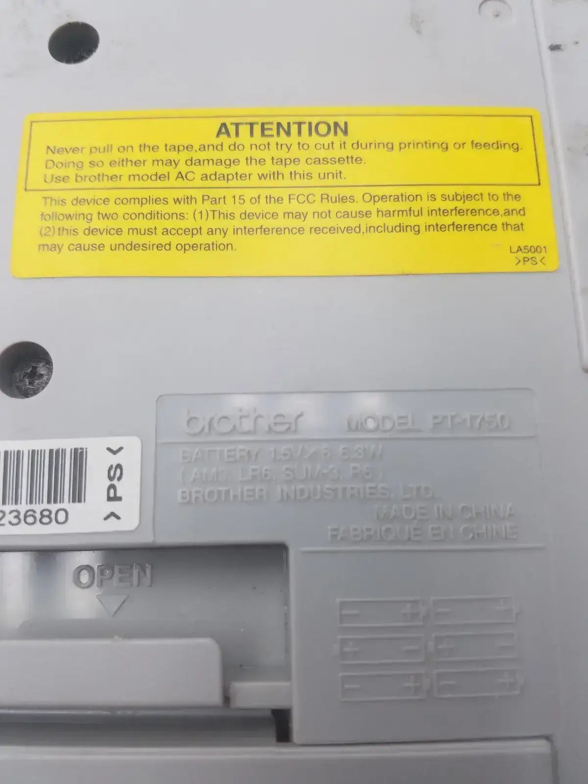 Brother P-Touch PT-1750 Label Thermal Printer Thermal Label Printer, second-hand product photo 6