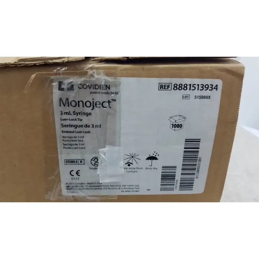 Covidien Case of 1000 Covidien Monoject 8881513934 3ml Syriinge Syringe, second-hand product photo 7