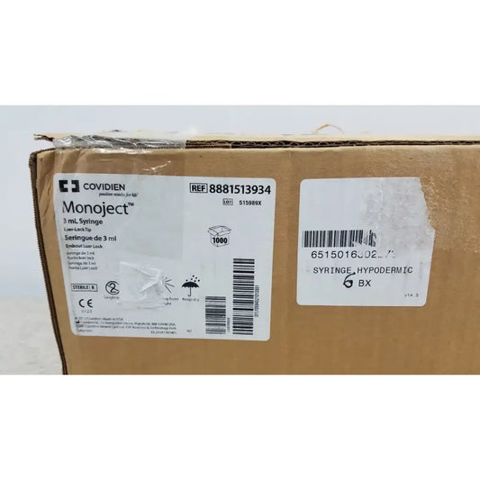 Covidien Case of 1000 Covidien Monoject 8881513934 3ml Syriinge Syringe, second-hand product photo 2