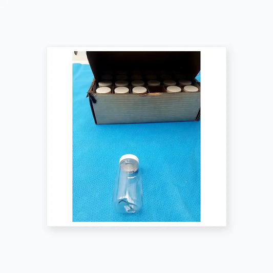 Generic Clear PET Wide Mouth Packer Bottles - White Screw Top Cap - Lot of 24 Packer Bottles, second-hand product photo 2