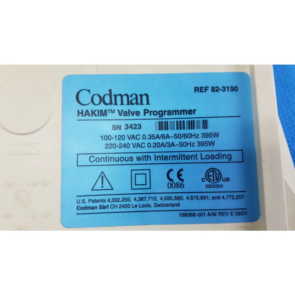 Codman Hakim Valve Programmer Ref 82-3190 Valve Programmer, second-hand product photo 10