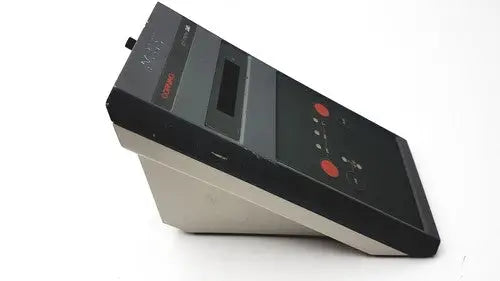 Corning pH meter 240 digital audio cassette player in black and silver with red buttons designed for reuse medical settings