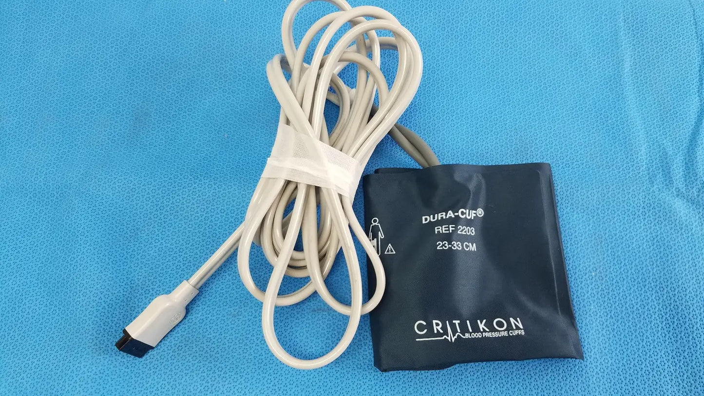 Reuse Medical CRITIKON Dura-Cuf Blood Pressure Cuff Adult 23-33cm REF 2203 Latex Free Blood Pressure Cuffs & Hoses, second-hand product photo 1