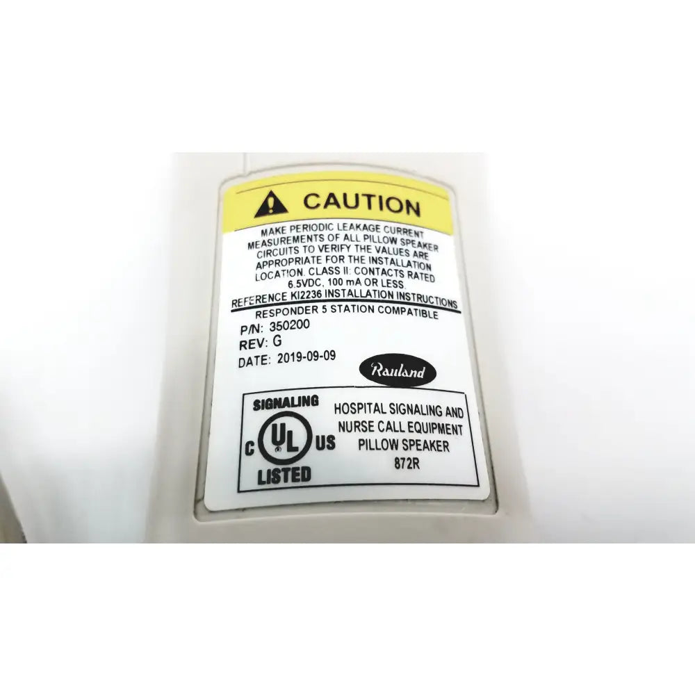 Curbell Rauland 350200 Pillow Speaker Nurse Call Remote Pillow Speaker Nurse Call Remote, second-hand product photo 9