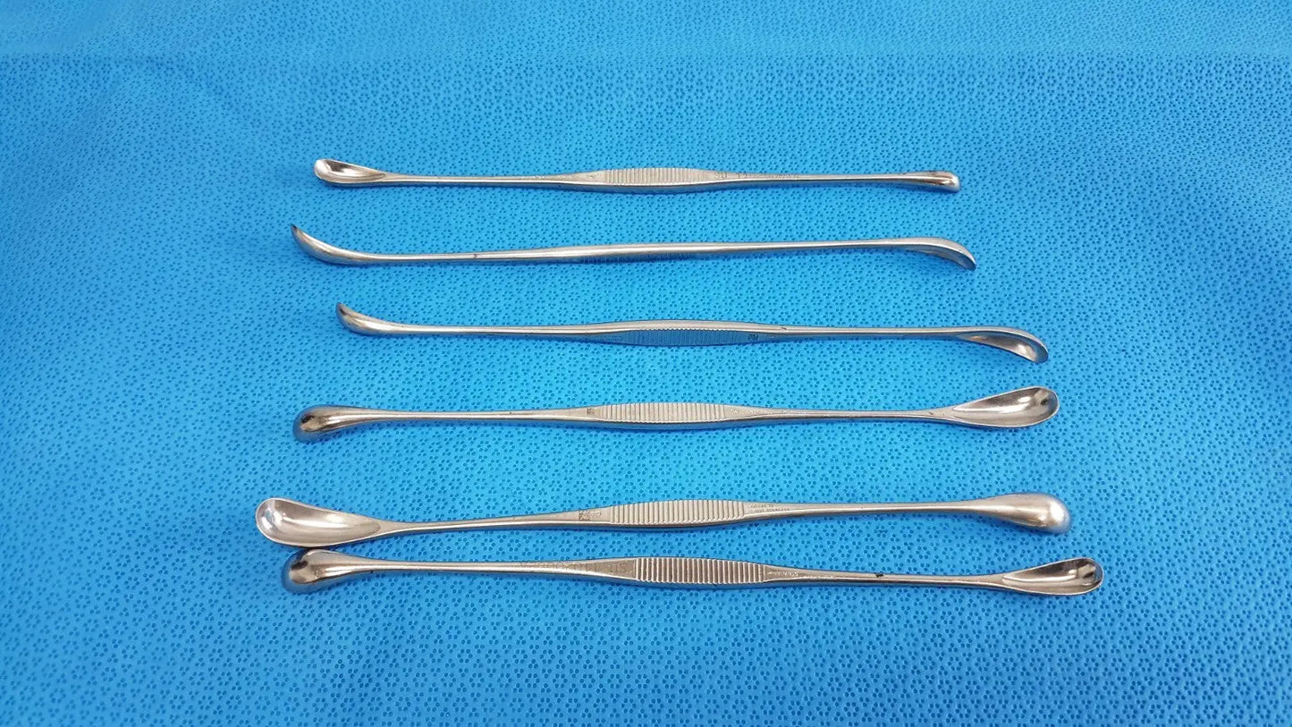 Reuse Medical Double Ended Dental Spoon Excavator – Stainless Steel Dental Tool lot of 6 Dental Instruments, second-hand product photo 1