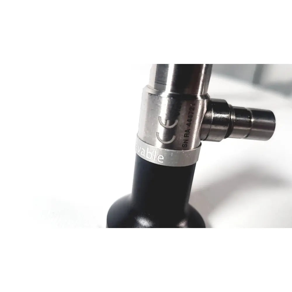 Black and silver dyonics autoclavable arthroscope sinuscope with metallic joint bearing serial number and ce marking