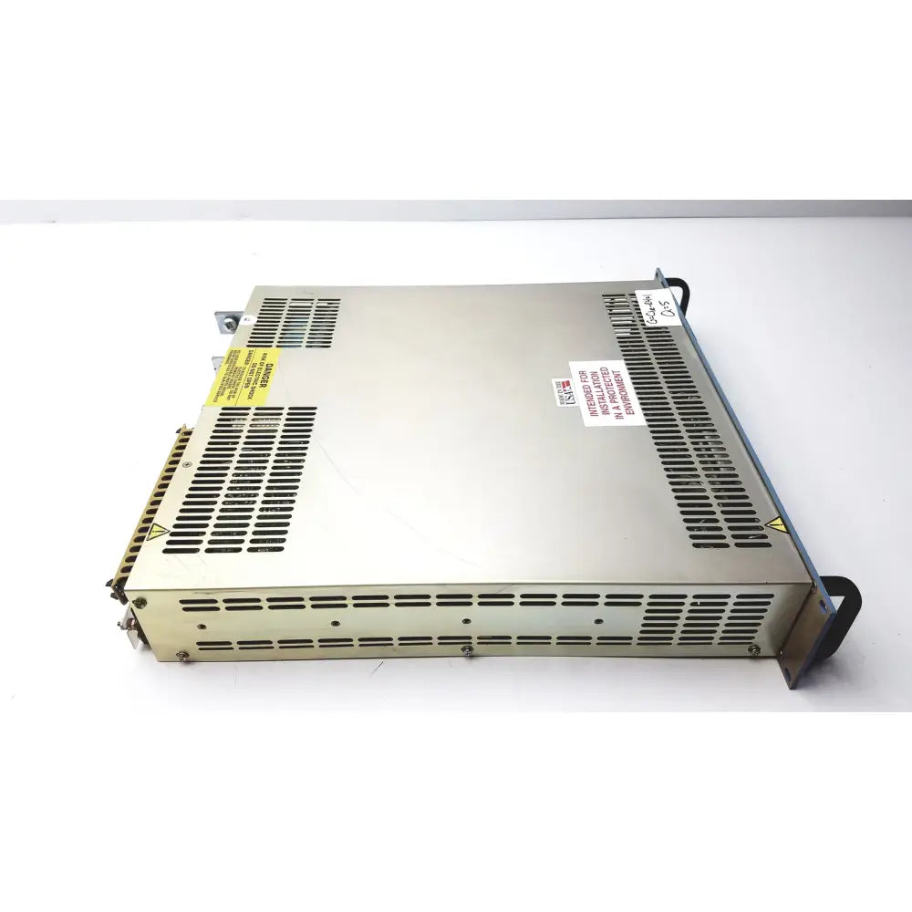 Silver metallic electronic measurements ems power supply unit with ventilation grilles and mounting brackets untested