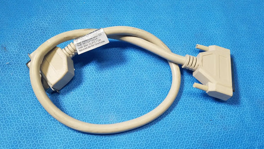 Beige coiled db-25 female connector external scsi cable with plastic connectors and white label lot of 3 external scsi cables