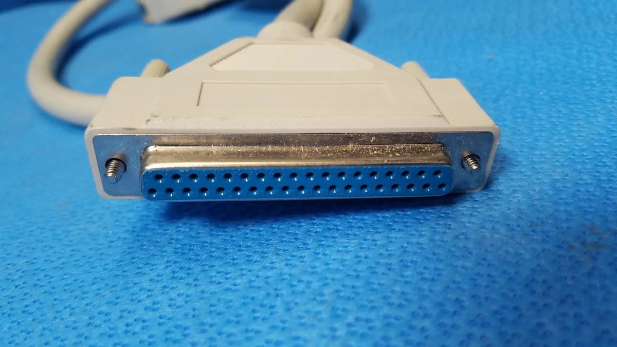 Beige female connector external scsi cable with metallic blue pin array and plastic housing lot of 3 units