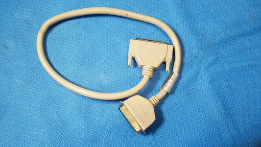 Beige flexible female connector scsi cables with d-sub connectors at each end lot of 3 for scsi connections