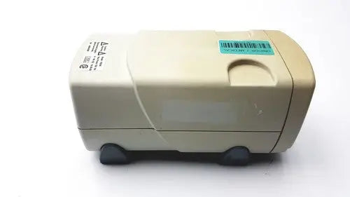 Beige plastic electric pencil sharpener with black rubber feet and teal barcode sticker for fisher scientific fb300 electrophoresis power